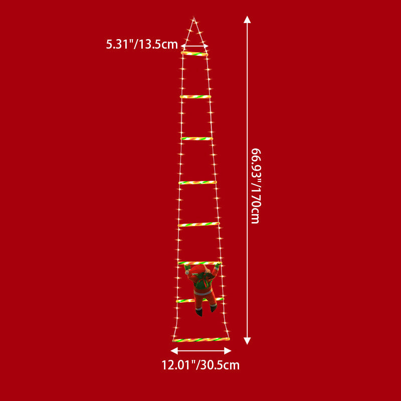 Vikbua™ Klatrende nisse på LED-stige med 8 blinkemoduser