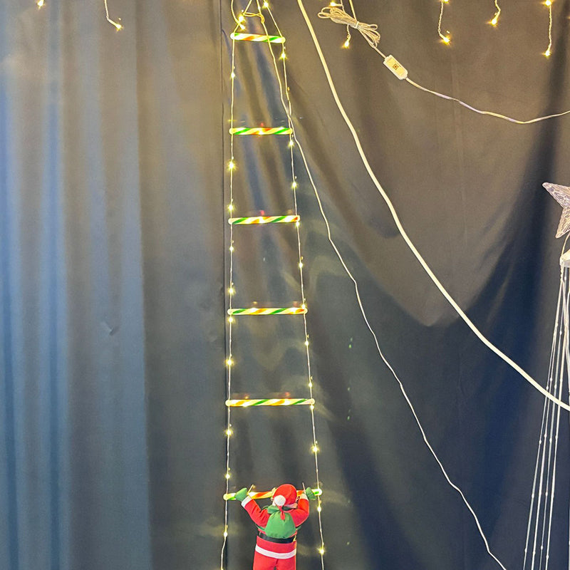 Vikbua™ Klatrende nisse på LED-stige med 8 blinkemoduser