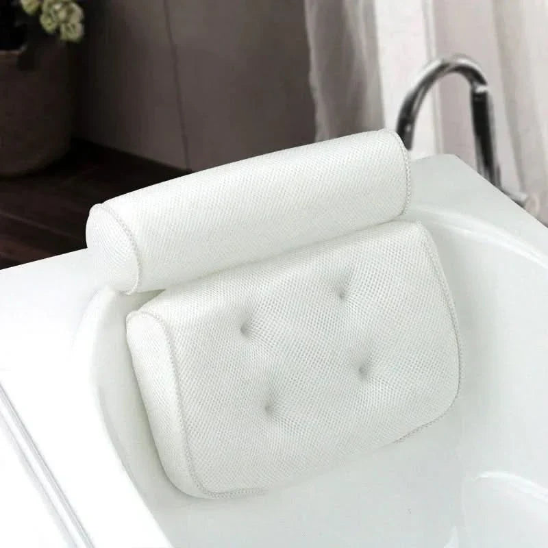 Ergonomisk badepute med sugekopper for nakke og hode