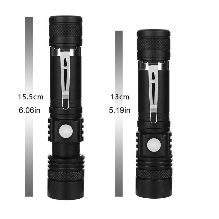 Vikbua™ Superkraftig oppladbar LED-lommelykt med zoom og 4 moduser
