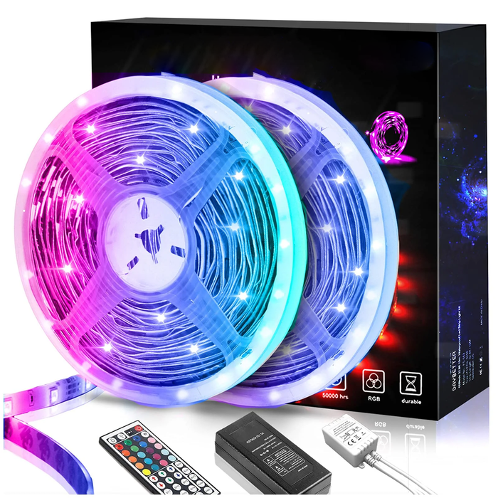 Vikbua™ RGB LED-list på 10 m med fjernkontroll og 16 farger