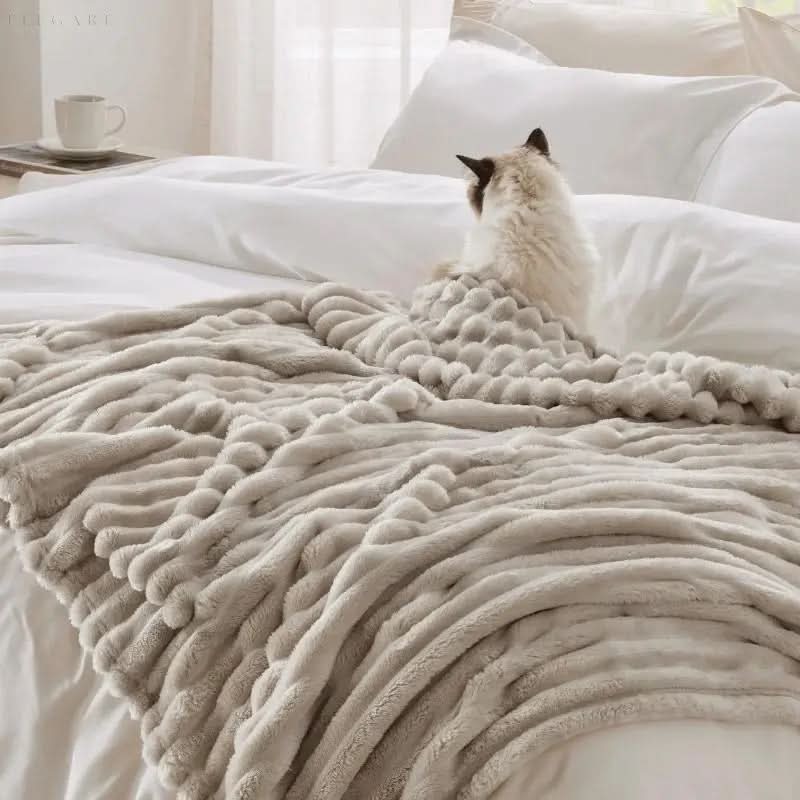 Vikbua™ Mykt og lunt pledd med struktur til sofa og seng