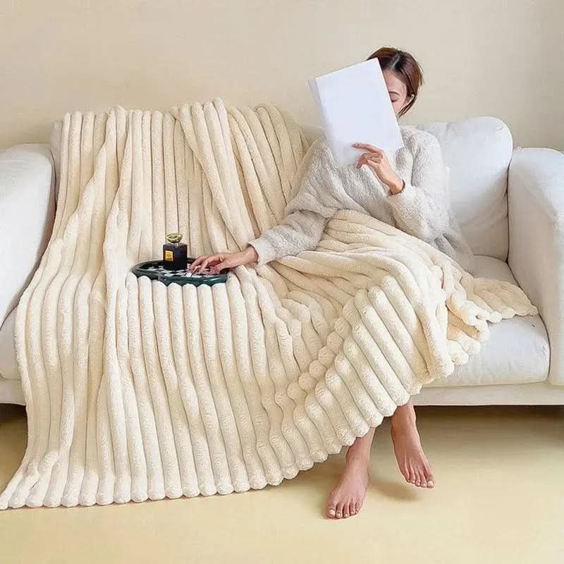 Vikbua™ Mykt og lunt pledd med struktur til sofa og seng