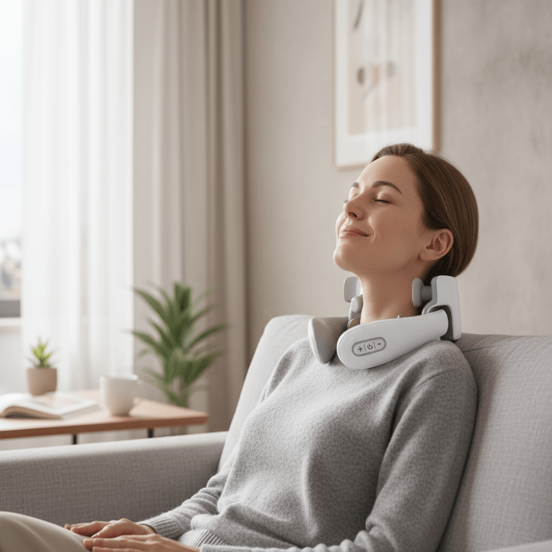 Vikbua™ Nakkemassasjeapparat med varme og 8 teknikker