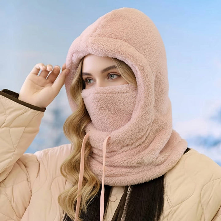 Vikbua™ Balaklava i fleece med snøring og forlenget hals