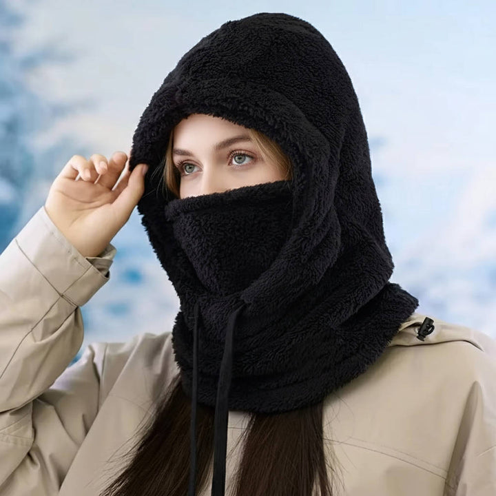 Vikbua™ Balaklava i fleece med snøring og forlenget hals