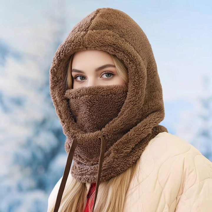 Vikbua™ Balaklava i fleece med snøring og forlenget hals