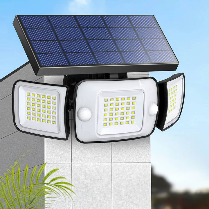 Vikbua™ Soldrevet lyskaster med bevegelsessensor og 3 justerbare lamper