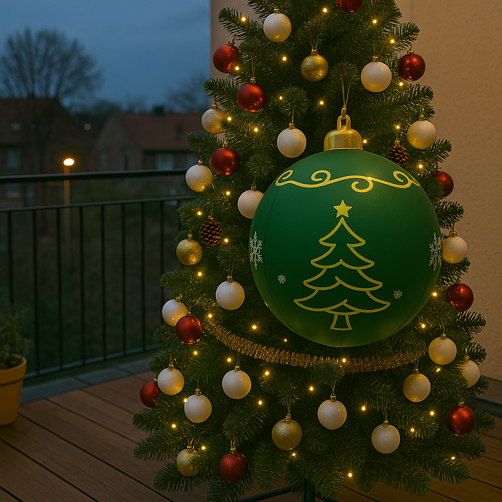 Vikbua™ Oppblåsbar julefigur med fargerik LED-belysning