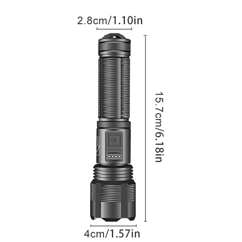 Vikbua™ Oppladbar vanntett LED-lommelykt med zoom og 5 moduser