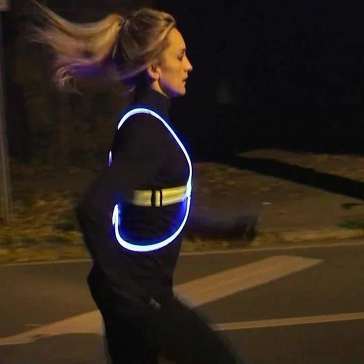 Vikbua™ Selvlysende sikkerhetsvest med blinkemodus for voksne og barn