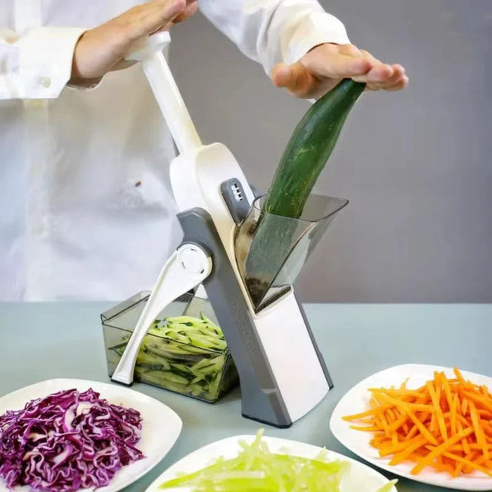 Vikbua™ Justerbar mandolin med oppsamlingsbeholder for rask matlaging
