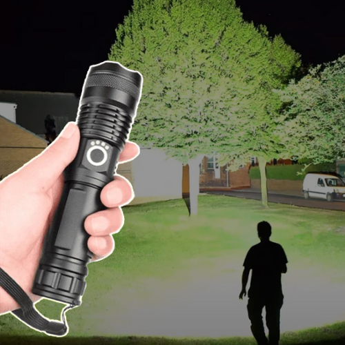 Vikbua™ Oppladbar LED-lommelykt XHP50 med zoom og batteriindikator