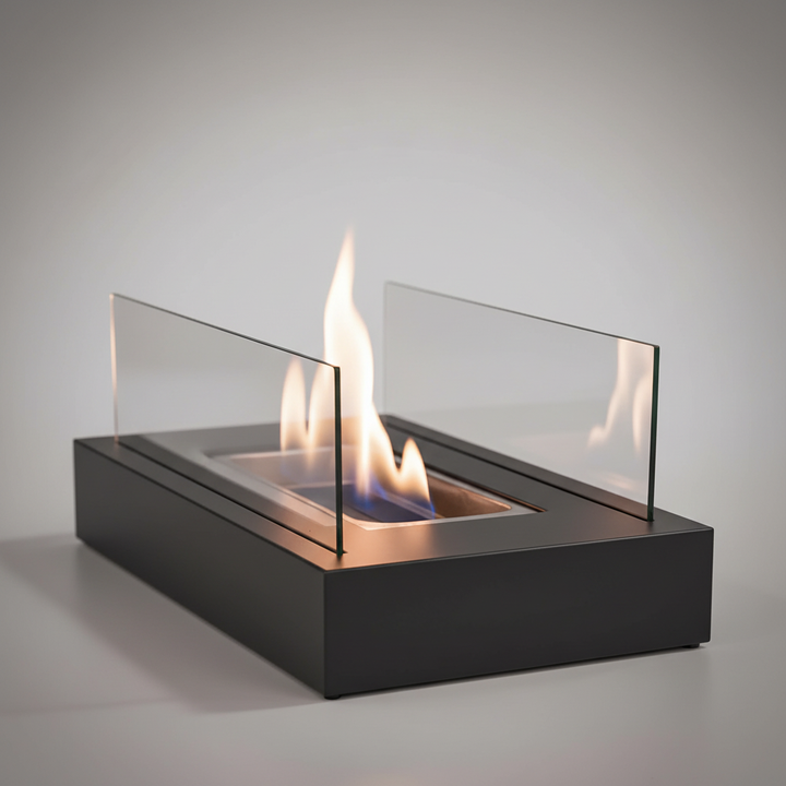 Vikbua™ Bordpeis for inne og ute med herdet glass og ekte flamme