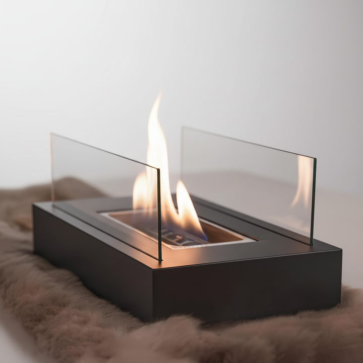 Vikbua™ Bordpeis for inne og ute med herdet glass og ekte flamme