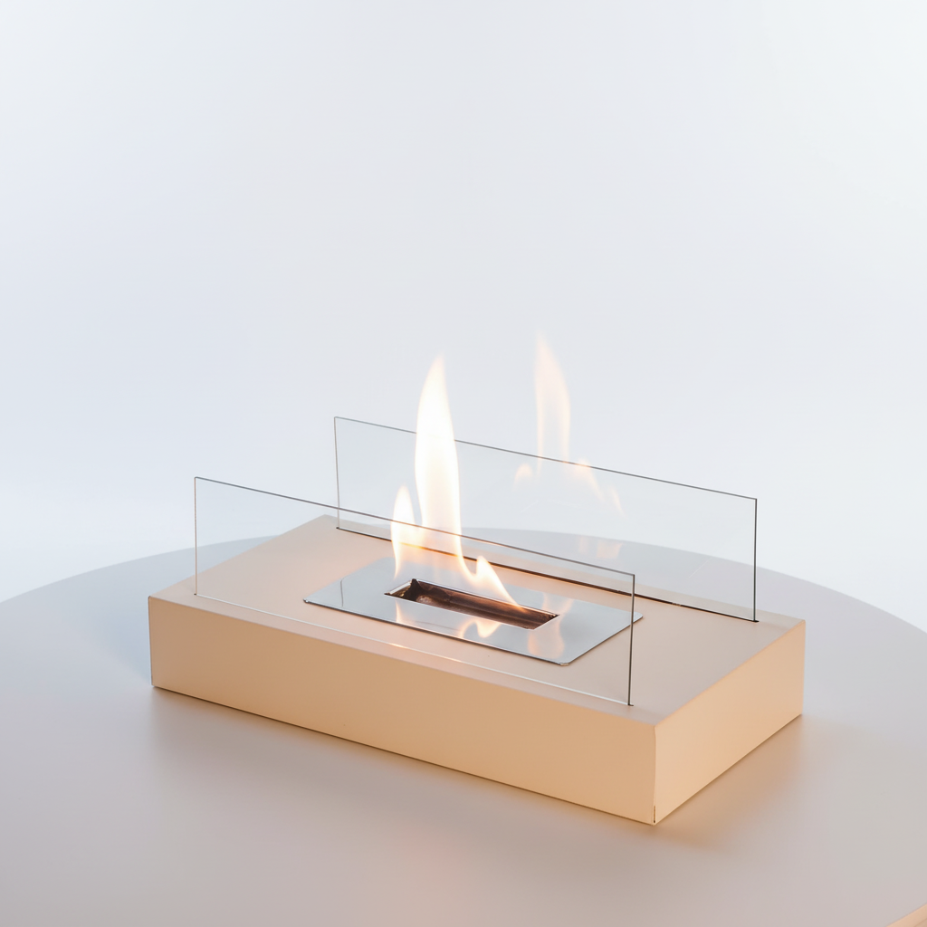 Vikbua™ Bordpeis for inne og ute med herdet glass og ekte flamme