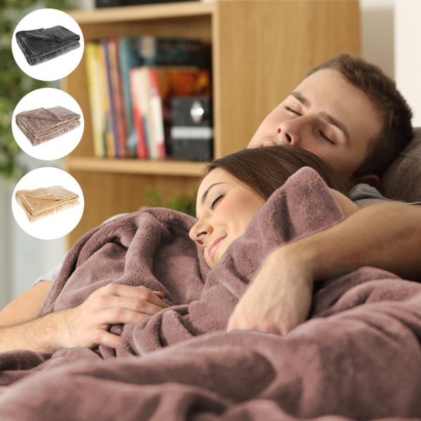 Vikbua™ Varmeteppe i flanell med USB – plass til to