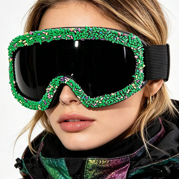 Vikbua™ Skibriller dame med fargerik, teksturert ramme