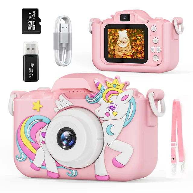 Vikbua™ Digitalkamera for barn med 30 MP, 1080p-video og 32 GB-kort