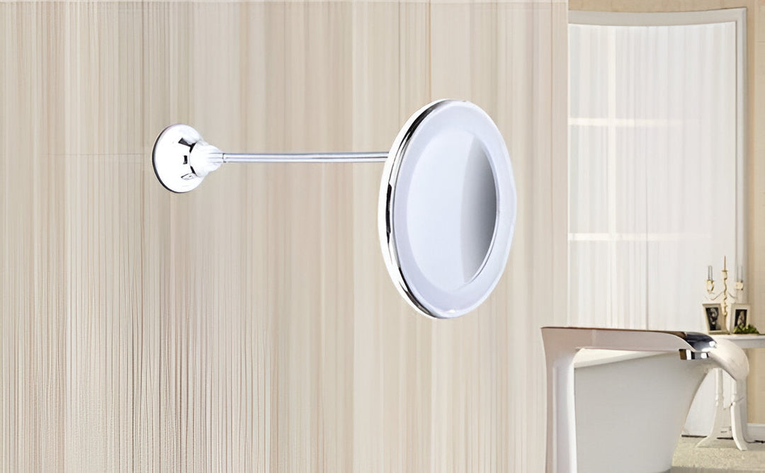 Vikbua™ Forstørrelsesspeil 10x med LED-lys, sugekopp og dreibar arm