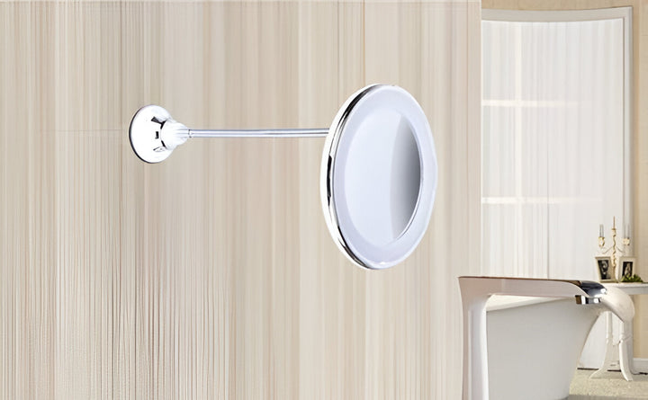 Vikbua™ Forstørrelsesspeil 10x med LED-lys, sugekopp og dreibar arm