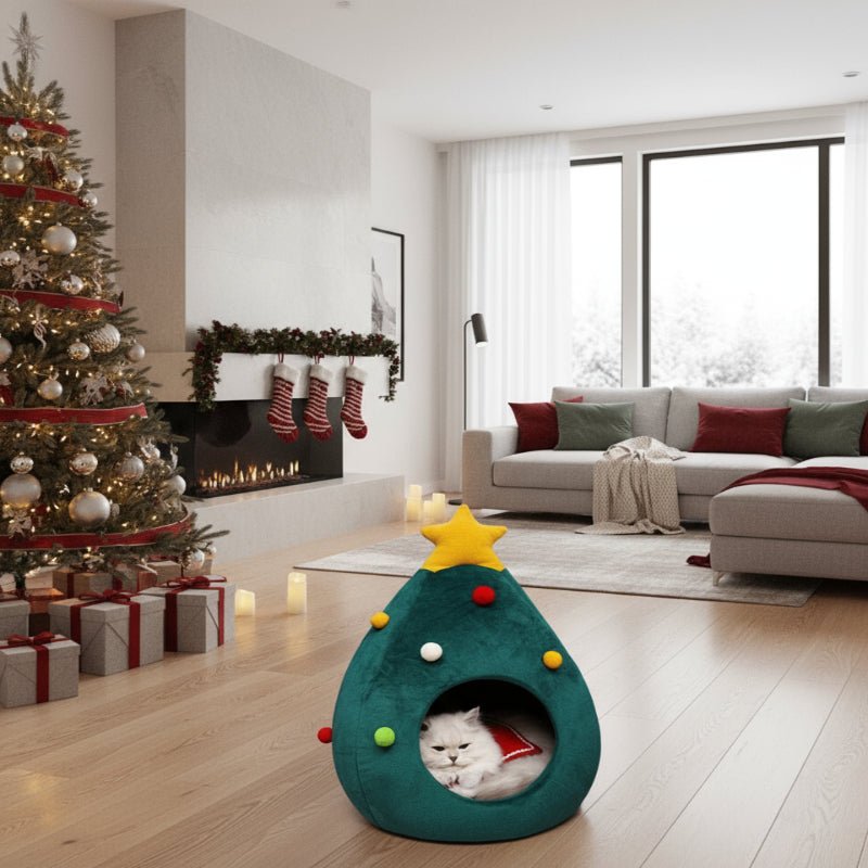Vikbua™ Katteseng formet som et juletre med koselig lukket innside