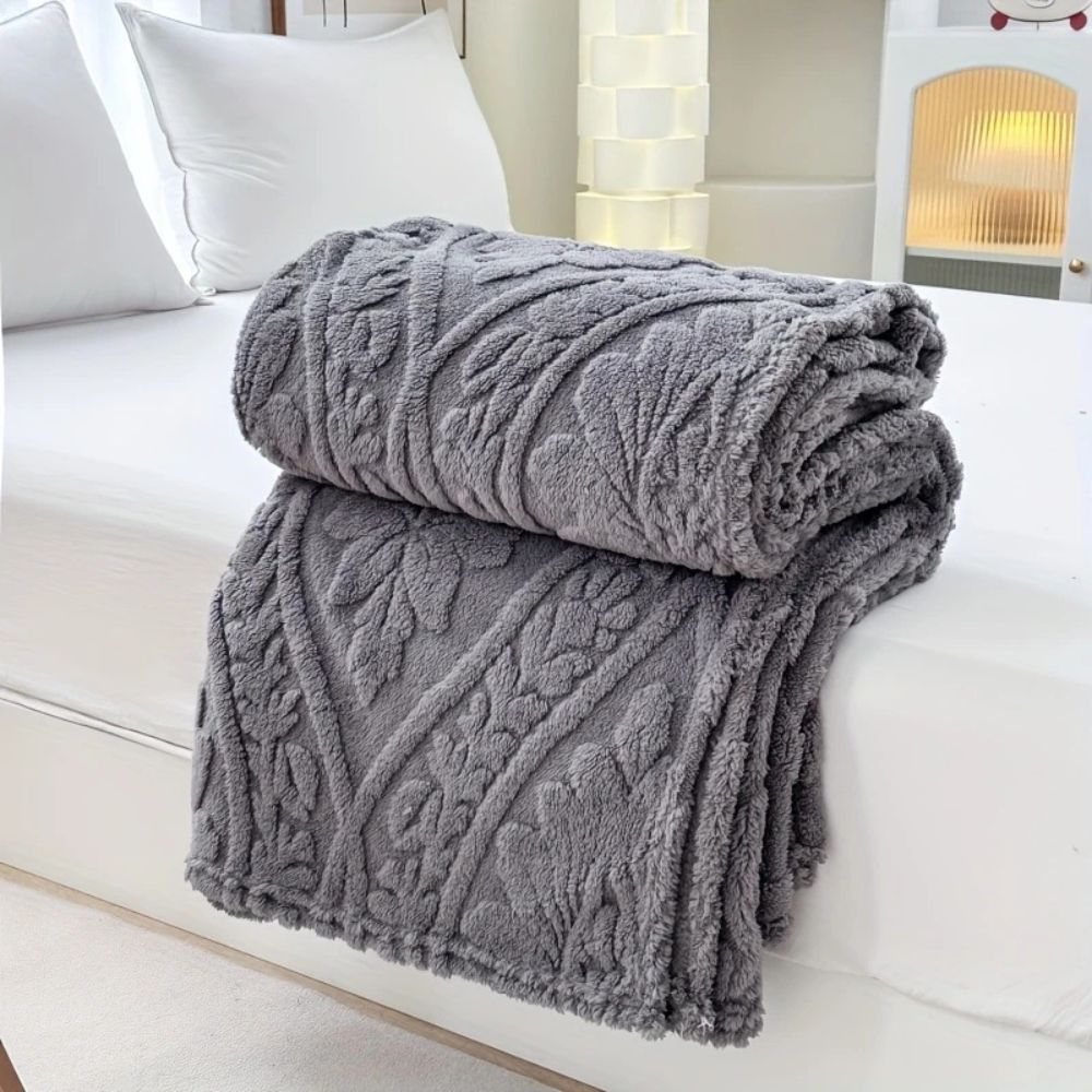Vikbua™ Jacquardvevd fleecepledd med grafisk mønster