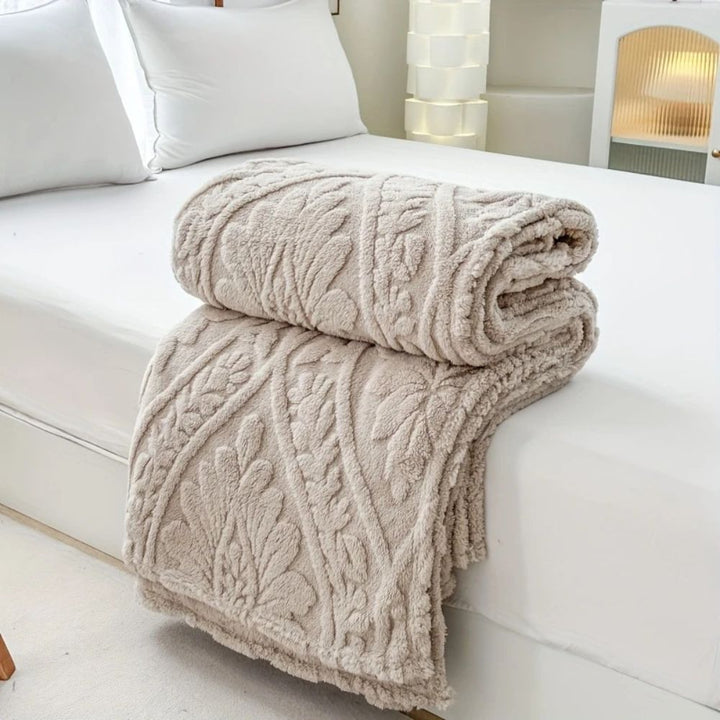 Vikbua™ Jacquardvevd fleecepledd med grafisk mønster