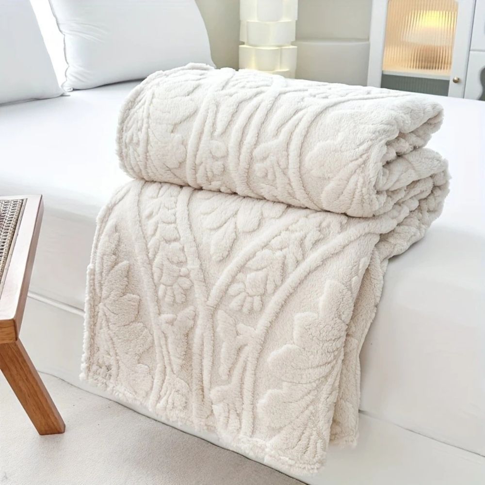 Vikbua™ Jacquardvevd fleecepledd med grafisk mønster