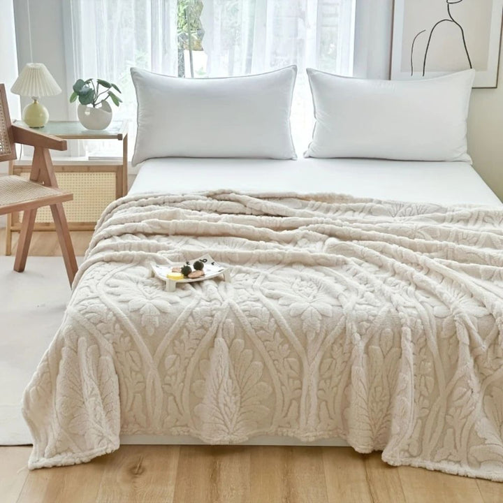 Vikbua™ Jacquardvevd fleecepledd med grafisk mønster