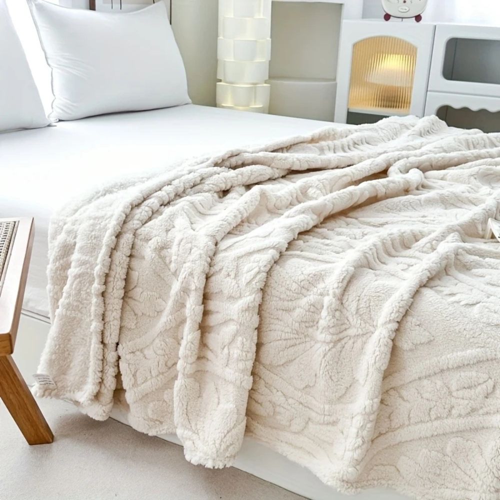 Vikbua™ Jacquardvevd fleecepledd med grafisk mønster