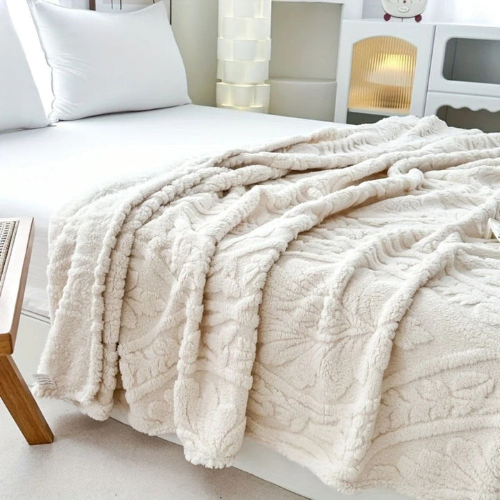Vikbua™ Jacquardvevd fleecepledd med grafisk mønster