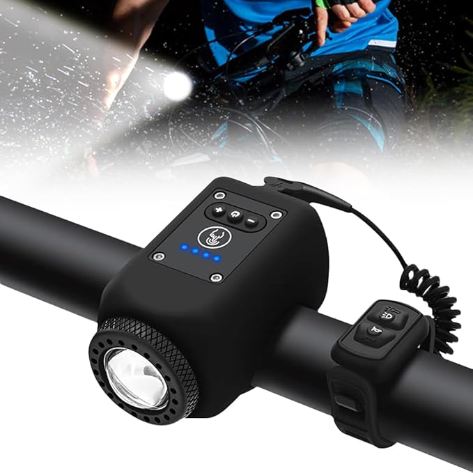 Vikbua™ Oppladbar sykkelhorn 110 dB med frontlys – 2-i-1, vanntett