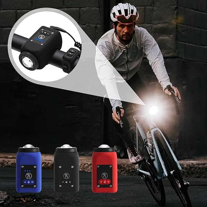 Vikbua™ Oppladbar sykkelhorn 110 dB med frontlys – 2-i-1, vanntett