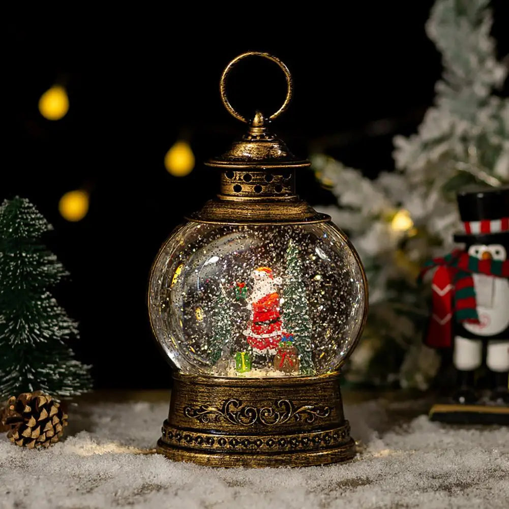 Vikbua™ Julelykt med spilledåse, varmt LED-lys og glitrende snø