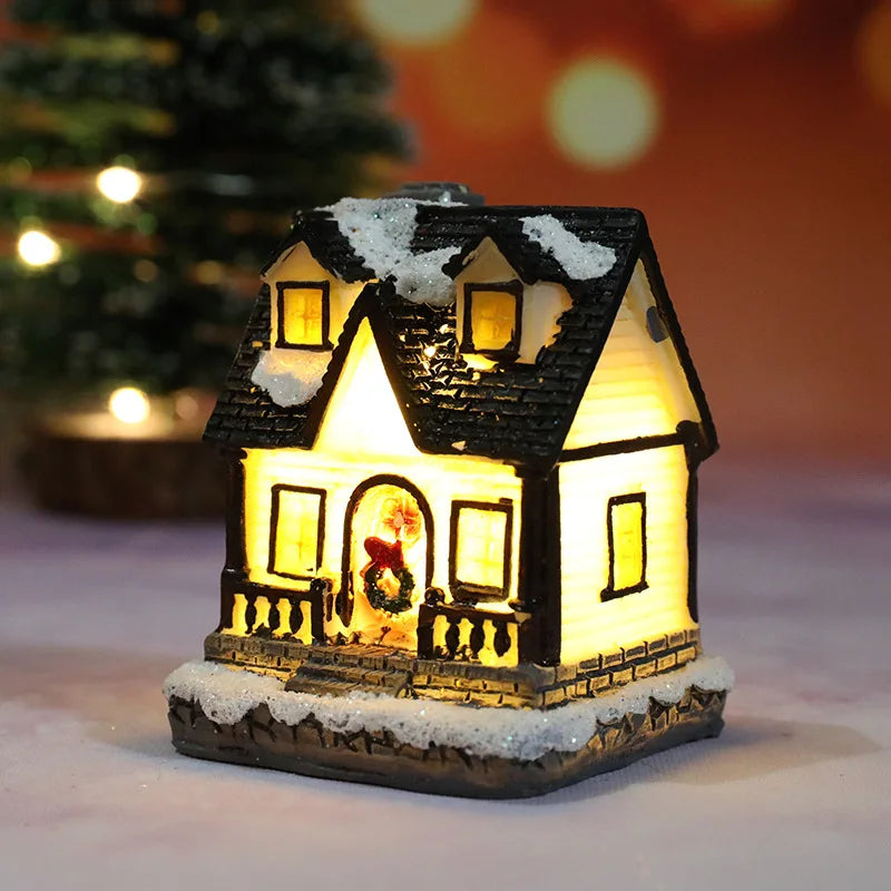Vikbua™ Opplyst julehus med LED og snødekt tak til julelandsbyen