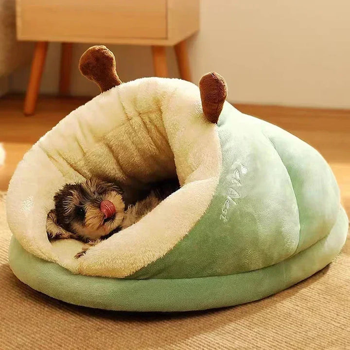 Vikbua™ Hundeseng formet som en tøffel i myk fleece