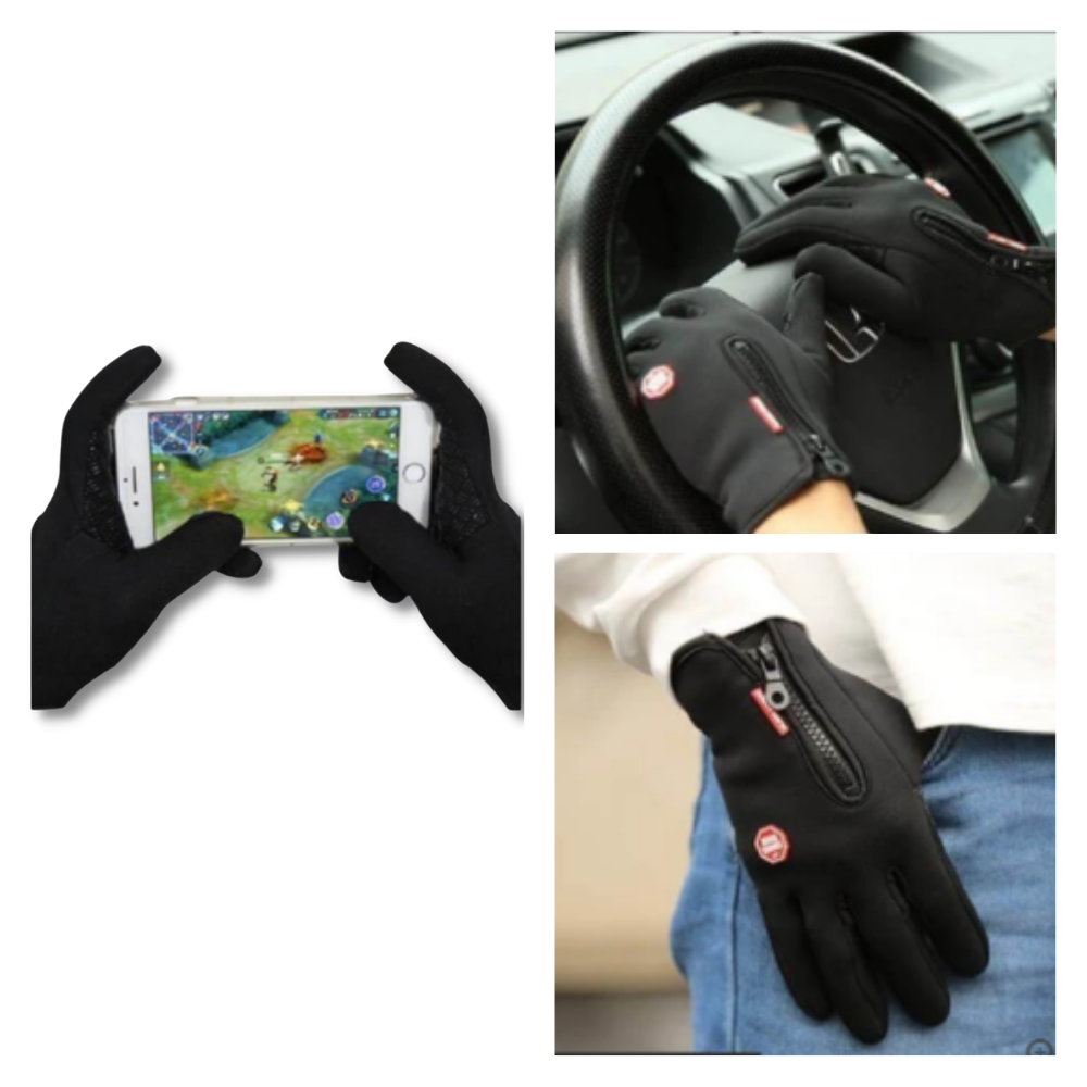 Vikbua™ Vindtette termohansker med glidelås, grep og touch