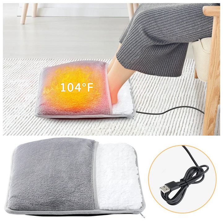 Vikbua™ USB-fotvarmer i myk flanell med jevn varme på 40 °C