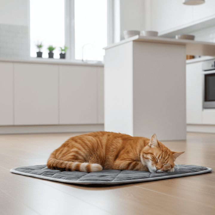 Vikbua™ Selvvarmende liggeunderlag for katt og hund med sklisikring