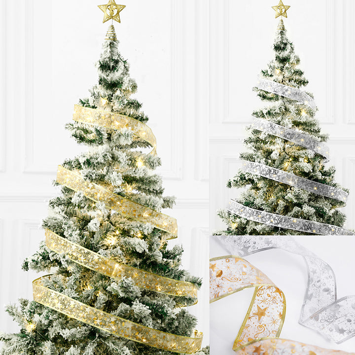 Gullbånd med LED-lys på juletre