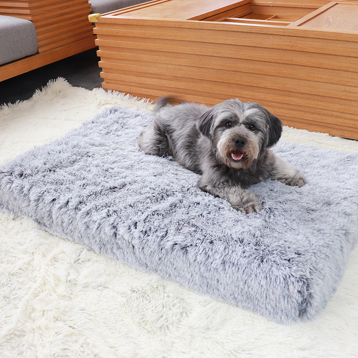 Vikbua Firkantet hundeseng med memory foam og myk plysj