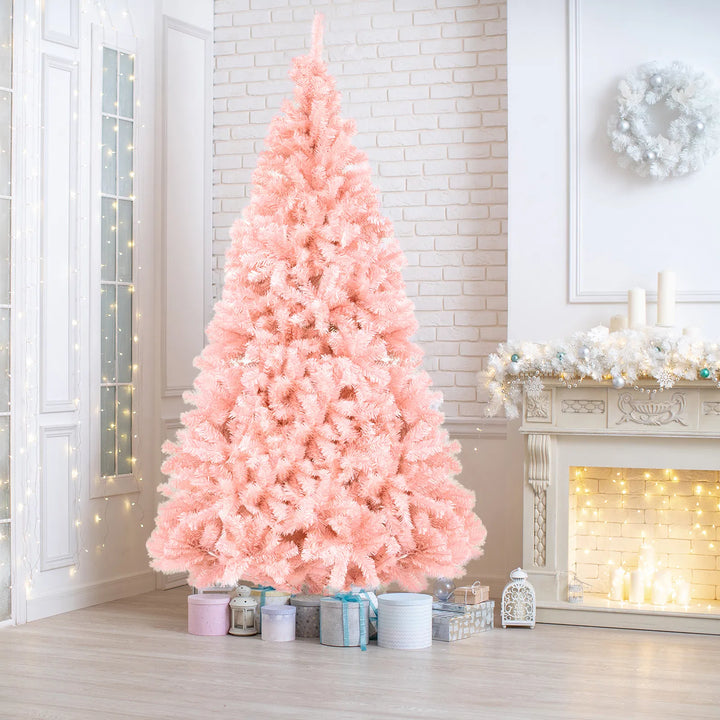 Rosa kunstig juletre i stue