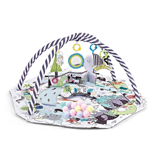 Vikbua™ Babygym og lekematte med buer og hengende leker