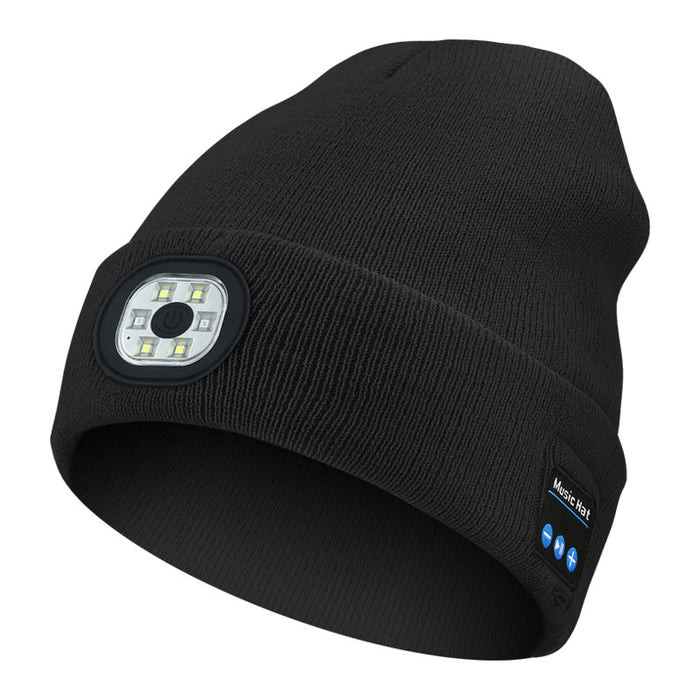 Vikbua Strikkelue med LED-lys og Bluetooth-musikk