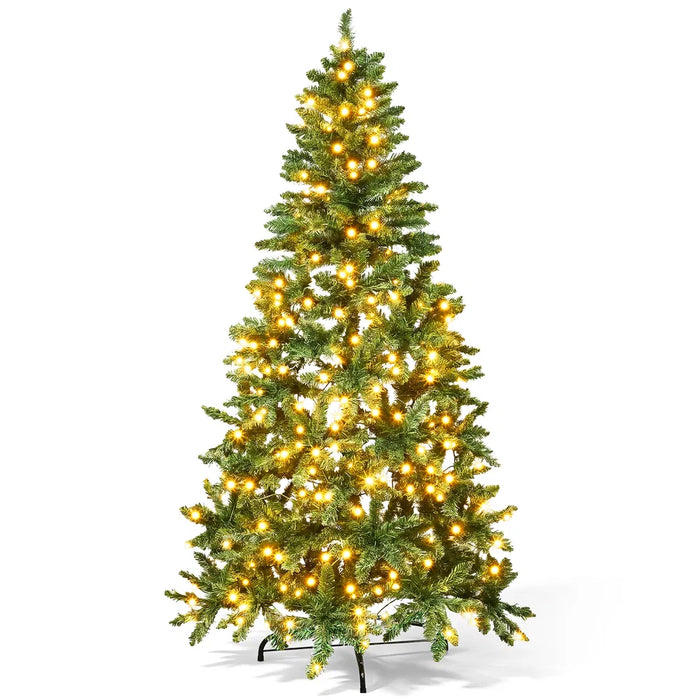 Vikbua Halvt juletre 183 cm med flat bakside og 250 lys