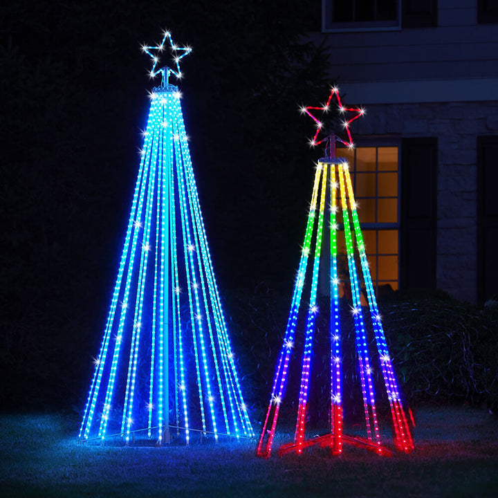 Vikbua™ Animert LED-juletre for utendørs bruk med fargerikt lysshow
