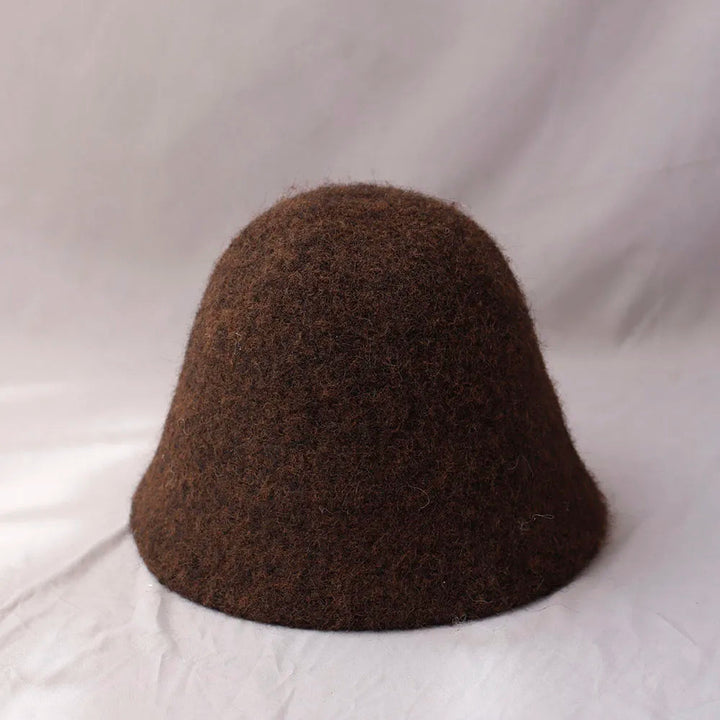 Vikbua™ Sammenleggbar bøttehatt i ull for dame med vintagepreg