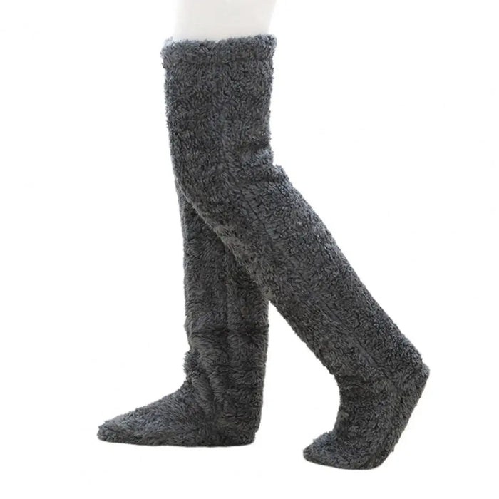 Vikbua™ Lange kosesokker i korallfleece med brettbar fotåpning