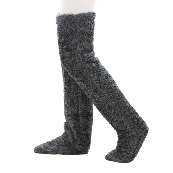 Vikbua™ Lange kosesokker i korallfleece med brettbar fotåpning